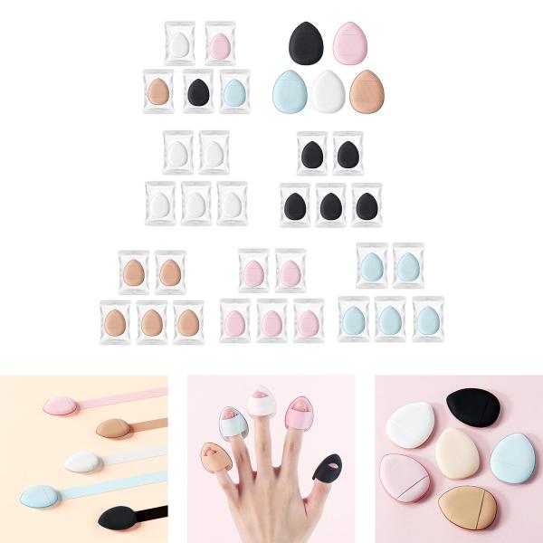 5x フィンガー パウダー パフ、ミニ メイクアップ パフ、フェイス アイ メイクアップ パッド、ブレンディング スポンジ、クリーム ファン