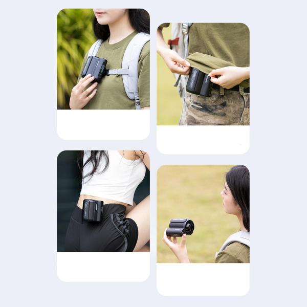 ベルトファン ウエストファン 釣り 農場用 パーソナルファン 3速 充電式 スポーツ USBチャリング 強風 冷却ファン 携帯用 携帯扇風機