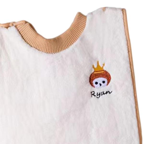 子供よだれかけ かわいいベビーエプロン サンゴフリース 吸水 水を吸収 子供服をドライに保つ 多目的 簡単着脱 洗濯機洗い可 幼児よだれかけ