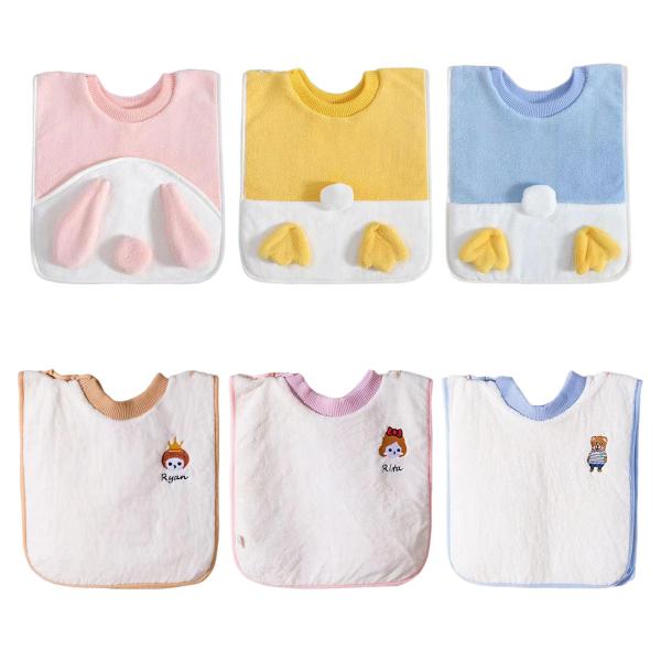 子供よだれかけ かわいいベビーエプロン サンゴフリース 吸水 水を吸収 子供服をドライに保つ 多目的 簡単着脱 洗濯機洗い可 幼児よだれかけ