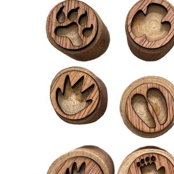 9個の木製スタンプセット 動物の足跡スタンプ スクラップブック DIY 動物の足跡スタンプ 動物の足跡スタンプ カレンダー 教師 プランナー