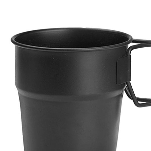 ステンレススチールカップ ティーカップ 折りたたみ式ハンドル ドリンクグラス ポータブル 300ml 容量 積み重ね可能 再利用可能 ホット