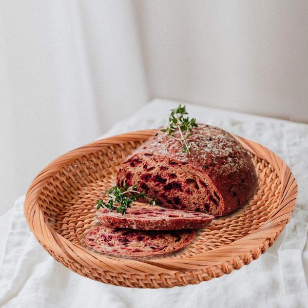 籐トレイ、スナックオーガナイザーバスケット、手織りラウンドバスケット卓上装飾、財布キー野菜ホームフルーツ用籐パンバスケット