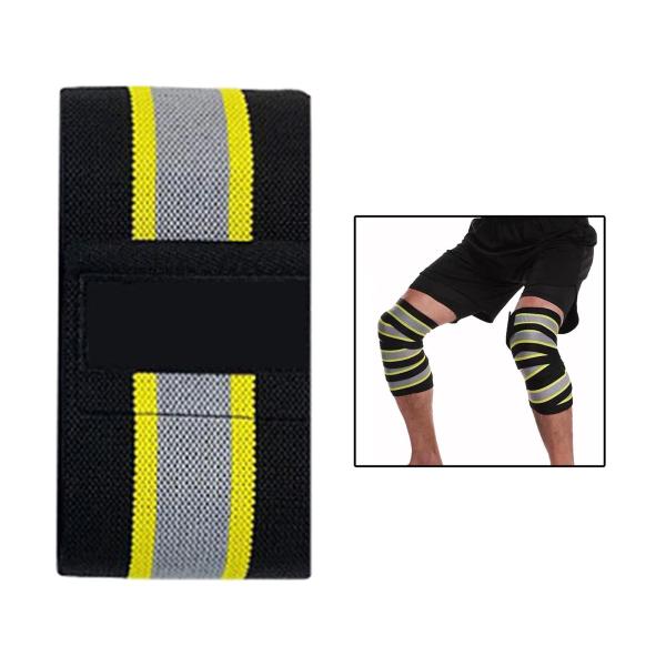 膝ラップ 1x 簡単使用耐久性のある弾性多目的サポート膝パッド圧縮ブレース脚重量挙げクロストレーニングフィットネスサッカー