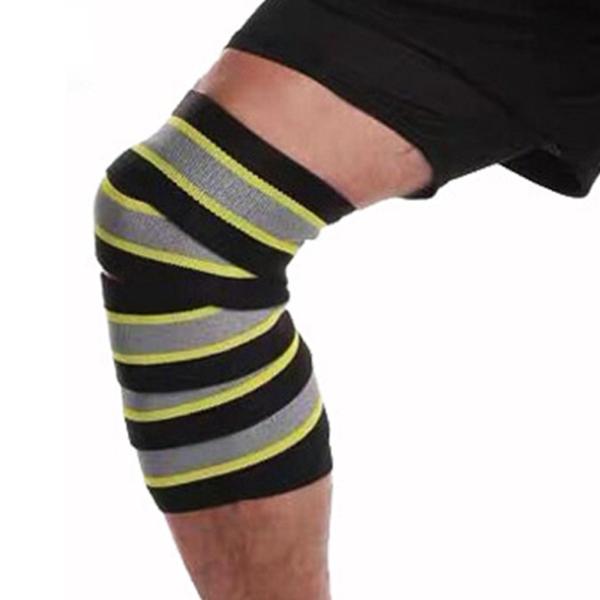 膝ラップ 1x 簡単使用耐久性のある弾性多目的サポート膝パッド圧縮ブレース脚重量挙げクロストレーニングフィットネスサッカー