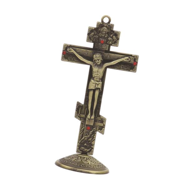 十字架テーブルクロスクリスチャン壁掛け飾りアンティーク十字架クリスチャンクロス像金属十字架飾り寝室用ホーム暖炉