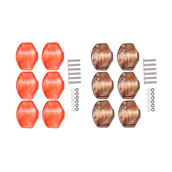 6x マシンヘッドボタンハンドルギターチューニングペグ交換プロフェッショナルスムーズなネジチューニングキーヘッドキャップ付き屋内エレキギター