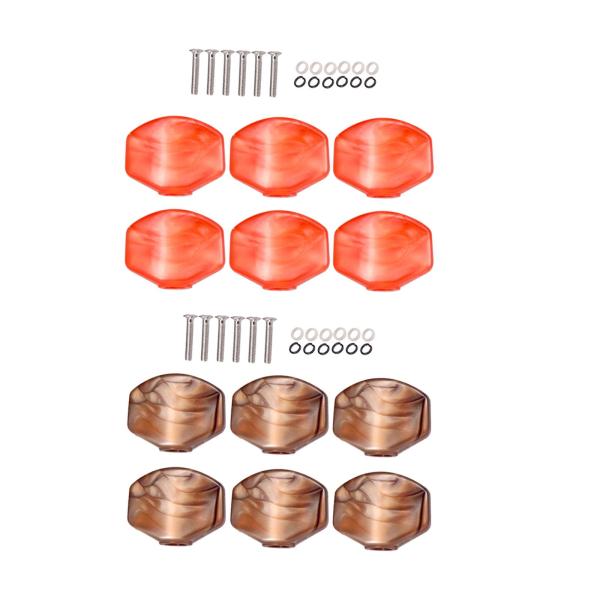 6x マシンヘッドボタンハンドルギターチューニングペグ交換プロフェッショナルスムーズなネジチューニングキーヘッドキャップ付き屋内エレキギター