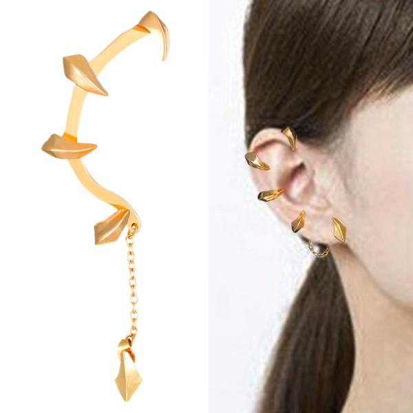 デビルクローイヤーカフイヤリング軟骨耳ラップイヤリング洗練された美しいパンク女性のためのクリップオンイヤリングジュエリーハロウィンショッピン