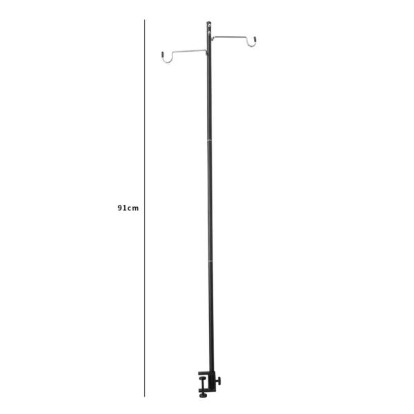 キャンプランプポールランタンポール折りたたみテーブルクランプ付き軽量アルミ合金ランプスタンドフックランタンスタンド釣りバックパッキング用