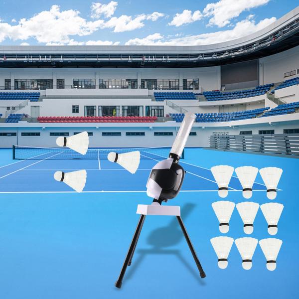 自動バドミントンサーブマシンバドミントンスポーツトレーニングポータブルボールピッチングツールバドミントンボールトスサー屋内大人子供用