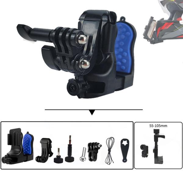 オートバイヘルメットあごマウントポータブル交換用高性能ゴムパッド完璧な角度カメラアクセサリープレミアム安定したクイックリリース