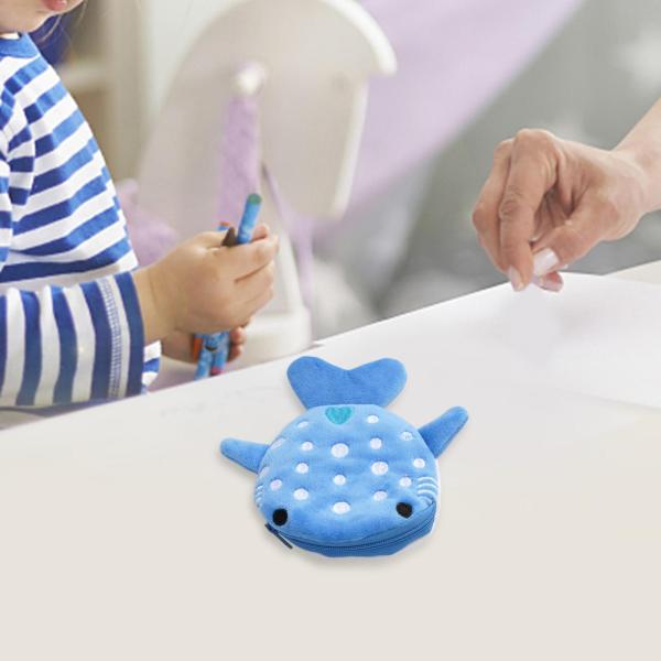 サメコインバッグ、ジッパー付きミニ小銭入れ多目的ぬいぐるみかわいいキーペンダントバッグ、トラベルカード用キーホルダーバッグ口紅化粧品イヤホン