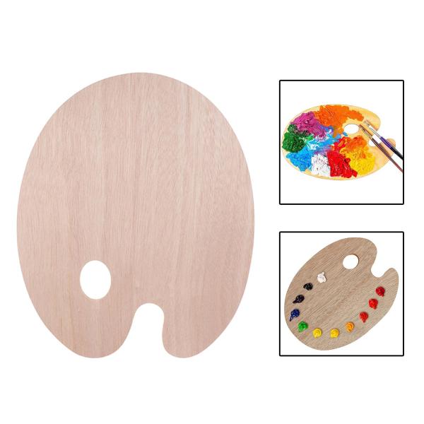 木製ペイントパレットペイントカラーミキシングトレイ画材、アーティストパレットトレイ、ペイントパレット美術学生用絵画パレット、着色、ガッシュ