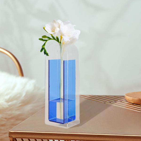 アクリル花瓶 テーブル花瓶 透明つぼみ花瓶 オーナメント ブーケホルダー 花容器 ポット 装飾アート花瓶 ホームキッチン ウェディングパーテ