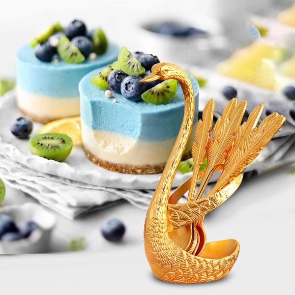 コーヒースプーンホルダー 装飾白鳥スプーンホルダー カトラリー 白鳥ベースホルダー スプーンセット 食器セット 誕生日 キッチン レストラン