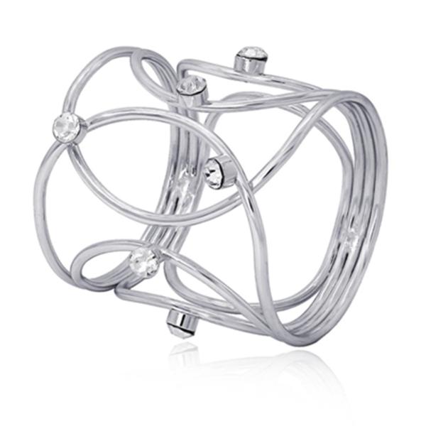 3個 ホリデーナプキンホルダー ナプキンリング エレガント 高さ4.3cm 中空デザイン 再利用可能なテーブル装飾 誕生日、クリスマス、イー