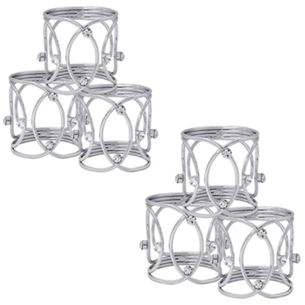 3個 ホリデーナプキンホルダー ナプキンリング エレガント 高さ4.3cm 中空デザイン 再利用可能なテーブル装飾 誕生日、クリスマス、イー