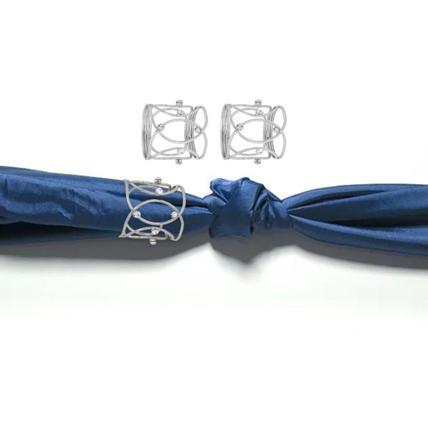 3個 ホリデーナプキンホルダー ナプキンリング エレガント 高さ4.3cm 中空デザイン 再利用可能なテーブル装飾 誕生日、クリスマス、イー