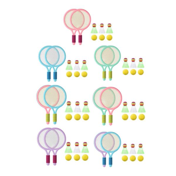 キッズ テニス ラケット ラケット ボール 快適なグリップ バドミントン 羽根 ポータブル バドミントン セット バーディー 裏庭、プレーヤ