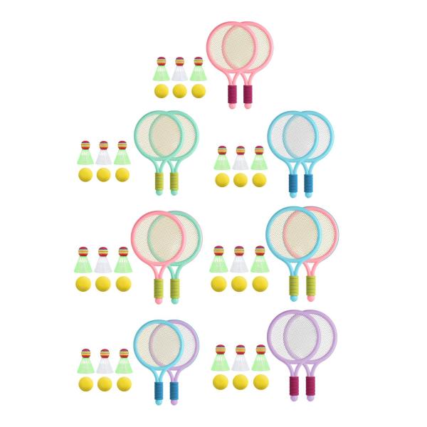 キッズ テニス ラケット ラケット ボール 快適なグリップ バドミントン 羽根 ポータブル バドミントン セット バーディー 裏庭、プレーヤ