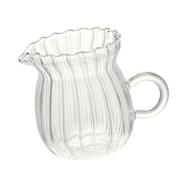 多目的ガラスコーヒーミルクジャグポータブル頑丈な厚い軽量透明耐熱ティーポット