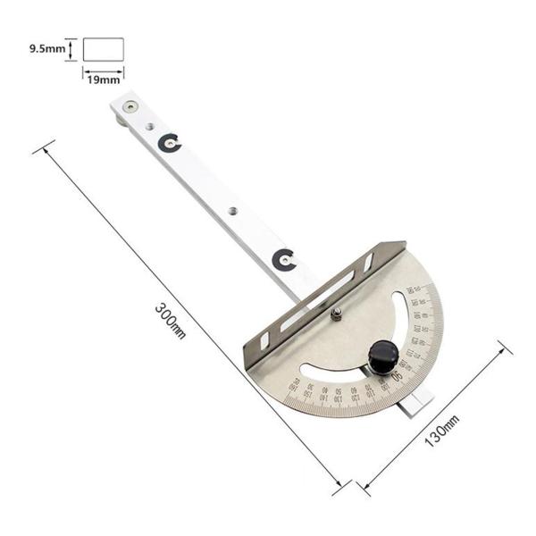 最大限のストックサポートを実現する60度の角度の端を備えたアルミニウム製マイターフェンスを備えた精密マイターゲージ
