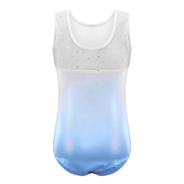 女の子体操レオタードバレエダンスドレスノースリーブ光沢のあるラインストーンスパークルボディスーツ服アクティブウェアコスチュームスポーツウェア