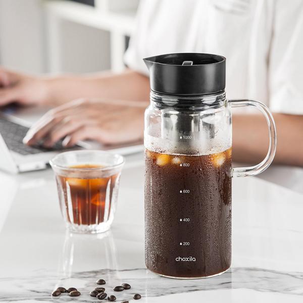 水出しコーヒーメーカー、水出しコーヒーポット、アイスティーブリューピッチャー大容量ティーインフューザーピッチャーコーヒー用アイスティーメーカ