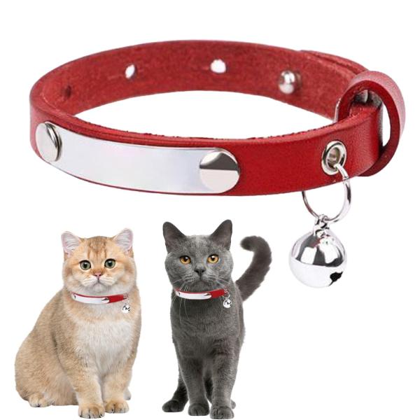 猫チョーカーベル、ペットチョーカーソフトポータブル小型犬チョーカー、PU猫チョーカーチョーカー猫ネックレスウォーキングトレーニング子猫アクセ