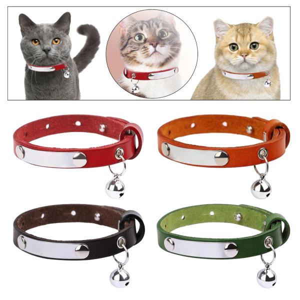 猫チョーカーベル、ペットチョーカーソフトポータブル小型犬チョーカー、PU猫チョーカーチョーカー猫ネックレスウォーキングトレーニング子猫アクセ