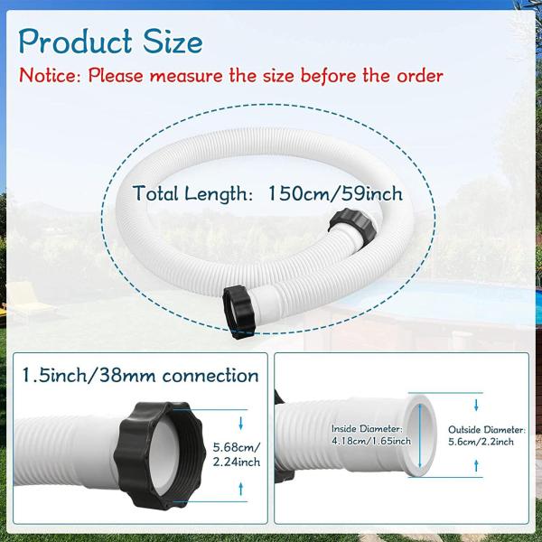 ポンプホース チューブ、プール接続ホース、ポータブルプールポンプホース 地上プール用プール交換ホース 砂フィルター温水浴槽