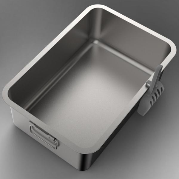 猫トイレ 屋内猫用 猫トイレ ステンレス鋼 猫用品 モダン猫サンドボックス 掃除簡単 オープントップ ペット砂トレイ