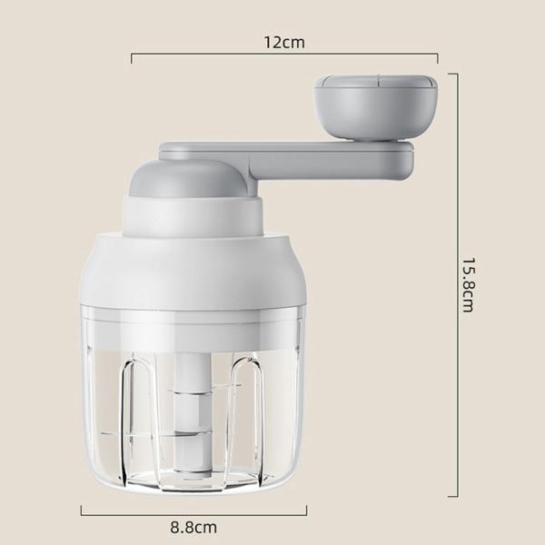 手動フードチョッパーハンドヘルド野菜チョッパー、ロータリー強力ハンドチョッパー、コードレスミンサー小さな玉ねぎチョッパー、サルサ、サラダ、ペ