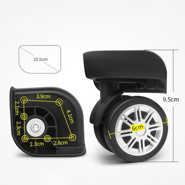 2個の交換用荷物ホイール、スーツケース修理、スピナーホイール、ユニバーサル耐荷重耐久性のあるスーツケースホイール修理用スイベルキャスター