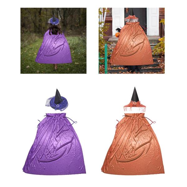 ハロウィン コスチューム 大人用 魔女のケープと帽子 ハロウィン マントのテーマ パーティー用品 フェスティバル ホリデー コスプレ アクセ