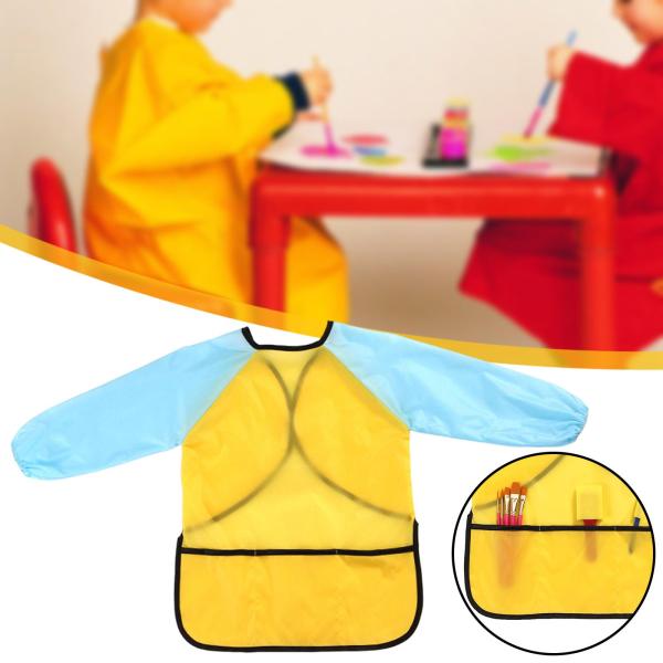 キッズスモック お手入れ簡単 授乳よだれかけ 防水 軽量 快適 3ポケット付き 多目的 赤ちゃん 子供 幼児 女の子 男の子用