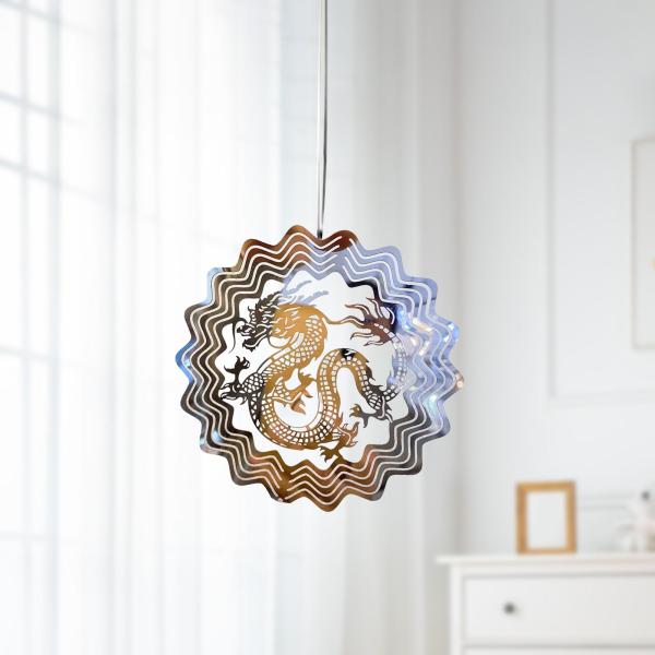 ドラゴン風スピナークラフト反射色回転ペンダントアートガーデン装飾装飾品フロントポーチ庭壁窓新築祝いギフト