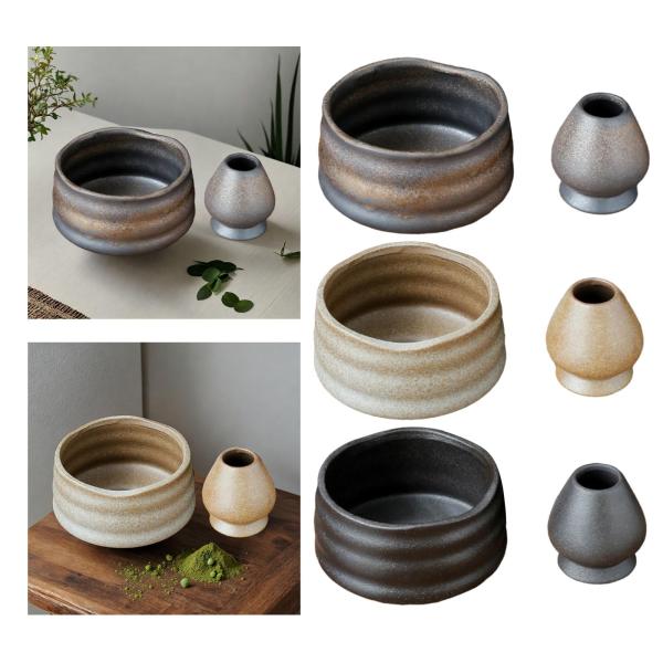 抹茶ボウルと抹茶泡立て器ホルダー 抹茶セラミックボウル 手作り抹茶ボウル ホリデー 伝統的 セレモニー オフィス パーティー ギフト用