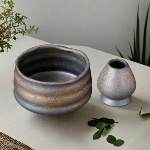 抹茶ボウルと抹茶泡立て器ホルダー 抹茶セラミックボウル 手作り抹茶ボウル ホリデー 伝統的 セレモニー オフィス パーティー ギフト用