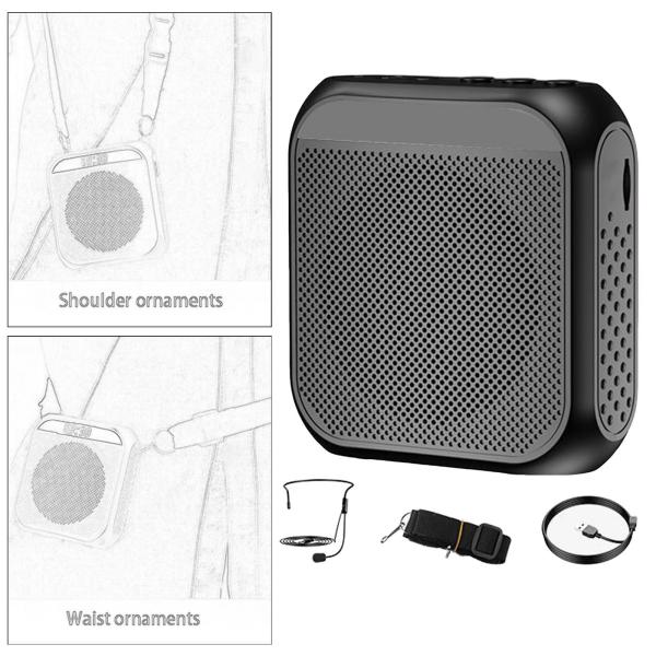 ポータブル音声アンプ ツアーガイドの歌のトレーニング用のマイクヘッドセットとウエストバンドメガホンスピーカー付きパーソナル音声アンプ