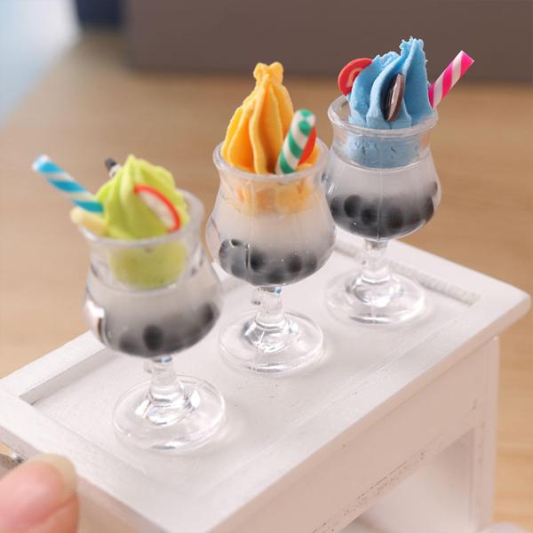デスクトップリビングルームの装飾用偽アイスクリームモデルミニチュア食品飲料