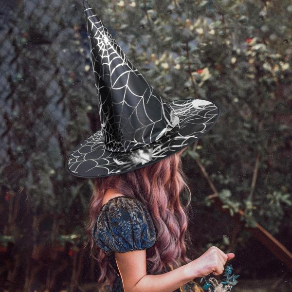 魔女の帽子 ハロウィンハット クリエイティブ ブラック コスチューム アクセサリー   ユニセックス フェスティバル ファ