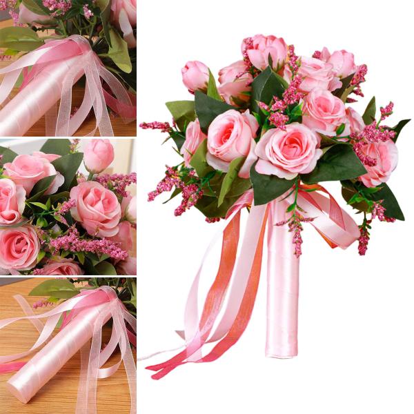 ブライドメイドホールディング造花テーブルセンターピースフェイクバラブライドメイドブーケウェディングハンドブーケギフトセレモニーパーティー用