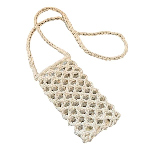 かぎ針編み財布バッグ ビーチバッグ 手織り携帯電話財布バッグ 女性用 かぎ針編みトートバッグ クロスボディ財布 ピクニックパーティー ホリデ
