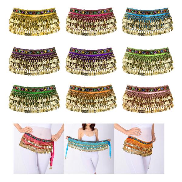 ベリーダンス ヒップ スカーフ ラップ ベリーダンス ヒップベルト キラキラ服 スパンコール タッセル スカート パフォーマンス、ダンサー、