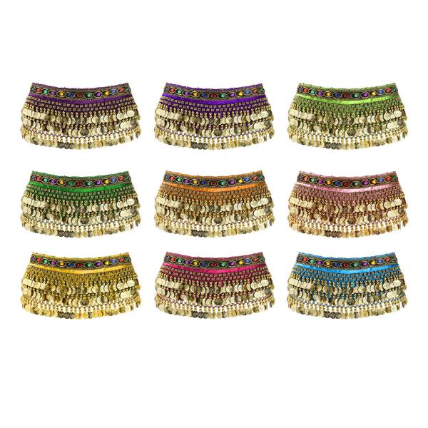 ベリーダンス ヒップ スカーフ ラップ ベリーダンス ヒップベルト キラキラ服 スパンコール タッセル スカート パフォーマンス、ダンサー、