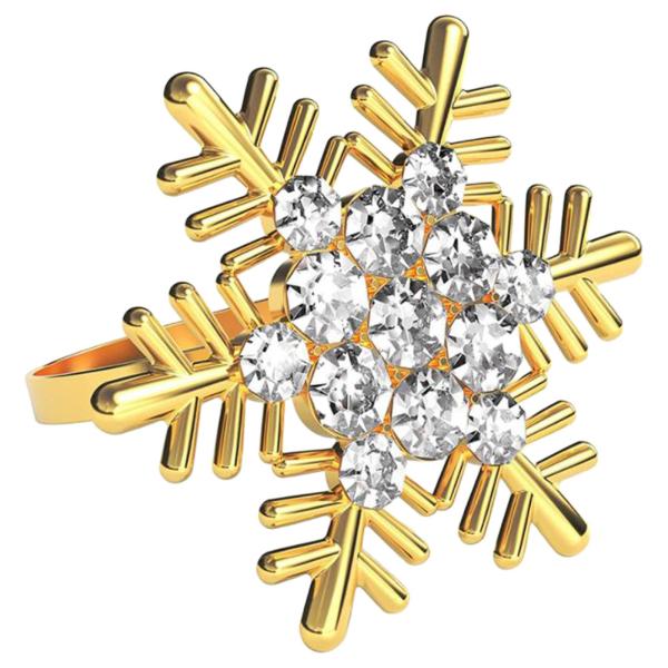 クリスマススノーフレークナプキンリング6個、ナプキンホルダー、ホテル、宴会、クリスマステーブルセッティングデコレーション用のシックなクリスマ