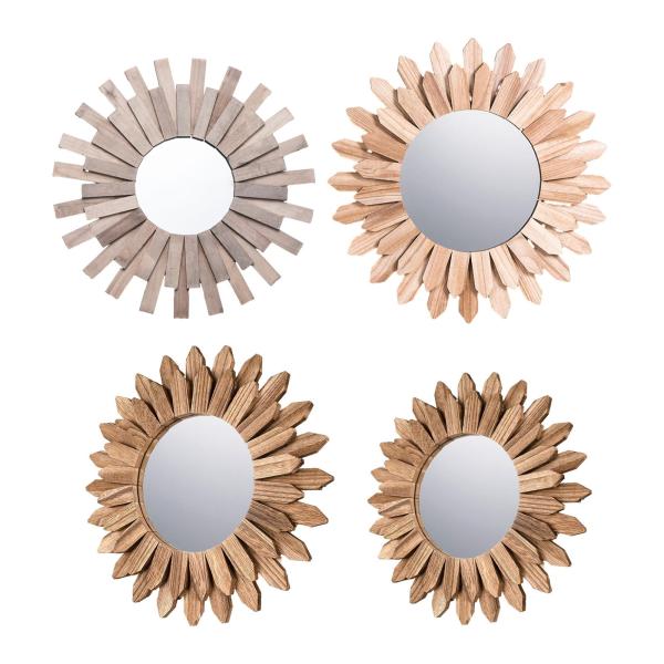 ウォールミラー ラウンド化粧鏡 木製アート 壁装飾 化粧鏡 ドレッシングミラー 家庭用写真小道具 寮のバスルーム用