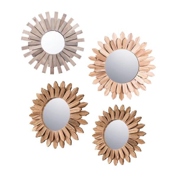 ウォールミラー ラウンド化粧鏡 木製アート 壁装飾 化粧鏡 ドレッシングミラー 家庭用写真小道具 寮のバスルーム用